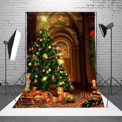 Frescoed Arch Christmas Tree Photo Booth Backdrop - Aperturee