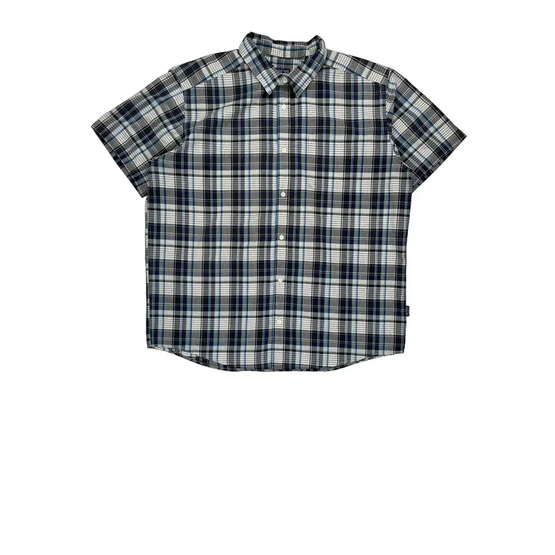 Patagonia Checked Short Sleeve Shirt - XL Blue Cotton