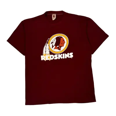 Single Stitch Washington Redskins Logo 7 Nfl T-Shirt - XL Burgundy Cotton Blend