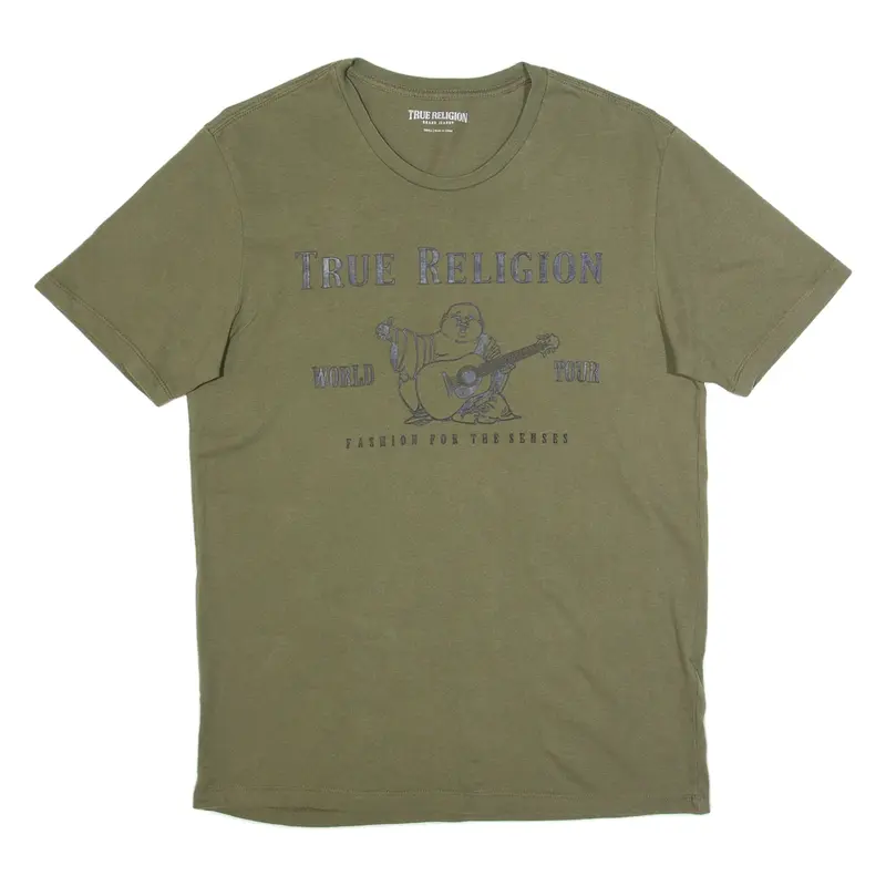 TRUE RELIGION Mens T-Shirt Green S