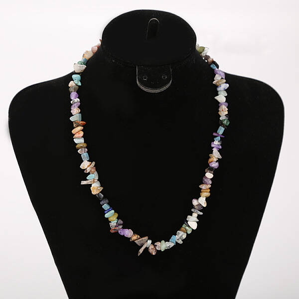 Natural Mixed Stone Chip Beaded Necklaces for Women