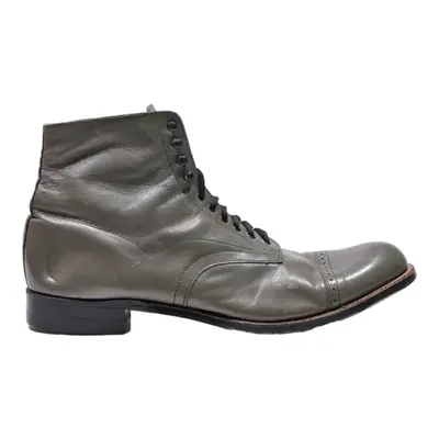 STACY ADAMS Lace-Up Boots Grey Leather Mens UK 10.5
