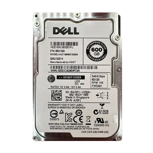 0B31329 HGST 600GB 12Gb/s SAS 15000 2.5-inch 128MB Hard Drive