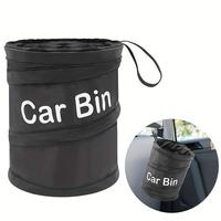 Car Trash Can with Lid, Collapsible Folding Garbage Waste Basket, Multipurpose Automotive Organizer, Interior Accessory for V...
