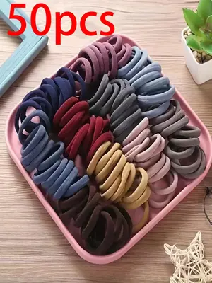 Random Color Simple Plain High Elastic Hair Tie, Casual Versatile Hair Accessories for Women Sleepy Tie, Minimalist Ponytai...