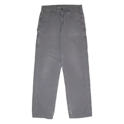 CARHARTT Carpenter Mens Canvas Trousers Grey Loose Straight W33 L36