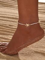 Creative Starfish Design Anklet for Women & Girls, Ankle Bracelet, Fashion Foot Jewelry for Party, Daily Clothing Decor, Tren...