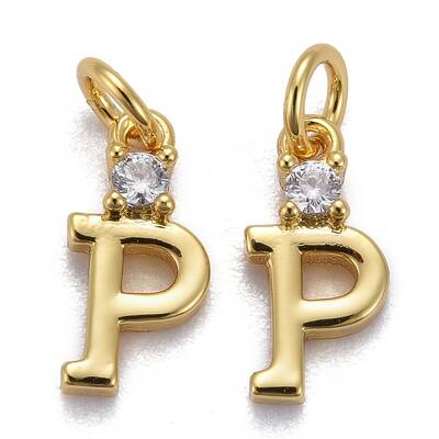 Brass Micro Pave Clear Cubic Zirconia Pendants