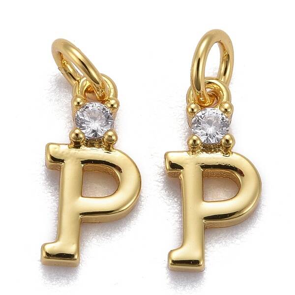 Brass Micro Pave Clear Cubic Zirconia Pendants