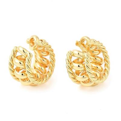 Brass Spiral Cuff Earrings