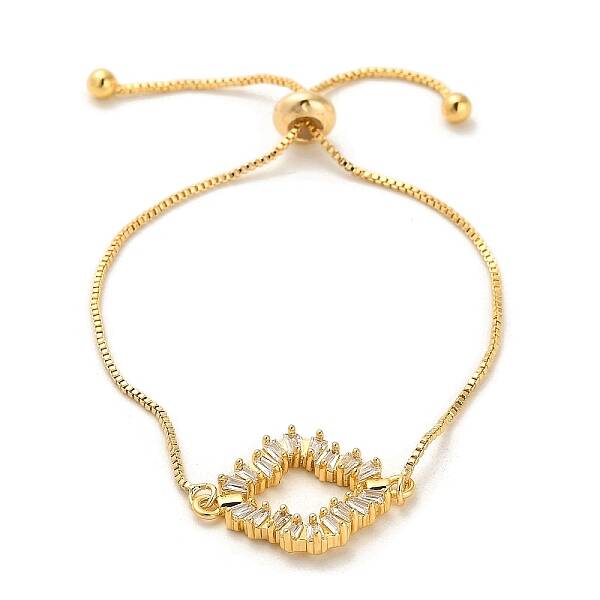 Cubic Zirconia Link Slider Bracelets