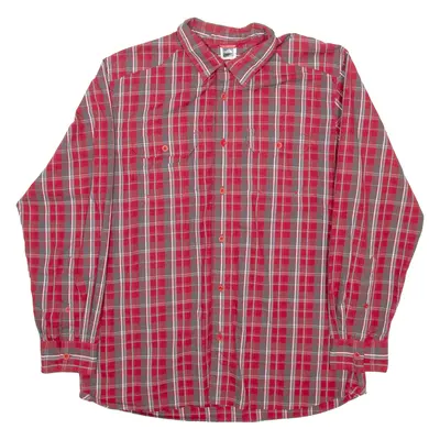 THE NORTH FACE Mens Shirt Red Check Long Sleeve L