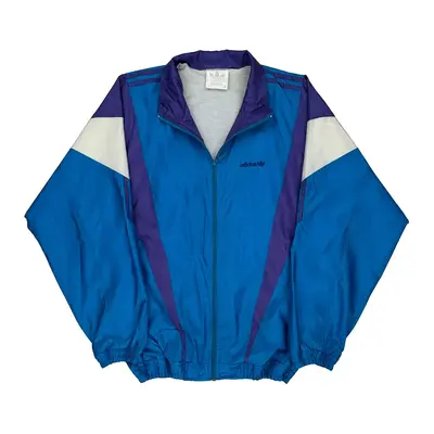 Adidas Track Jacket - Large Blue Polyamide