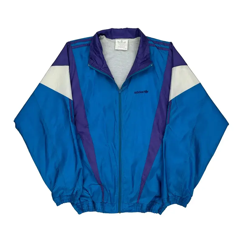 Adidas Track Jacket - Large Blue Polyamide