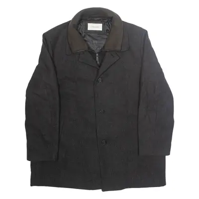 CALVIN KLEIN Mens Overcoat Jacket Grey Wool XL