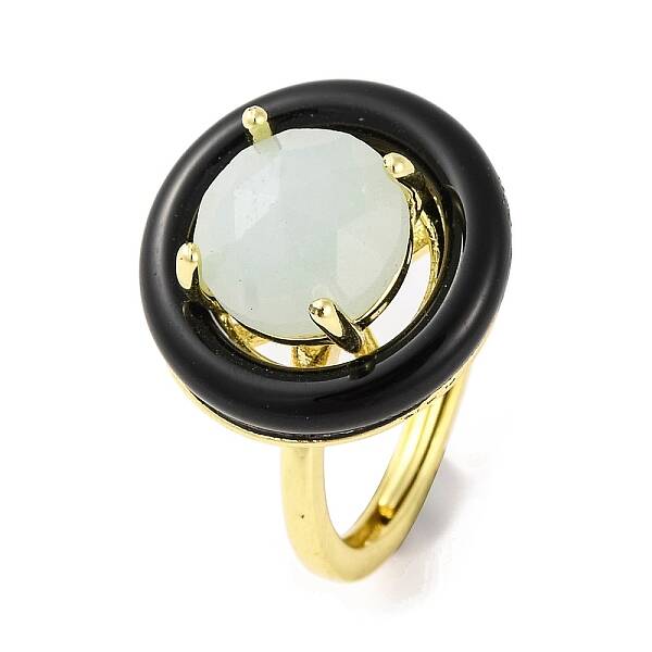 Rack Plating Round Brass Enamel Adjustable Rings