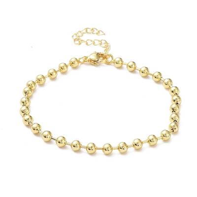 Rack Plating Brass Ball Chain Bracelets for Women