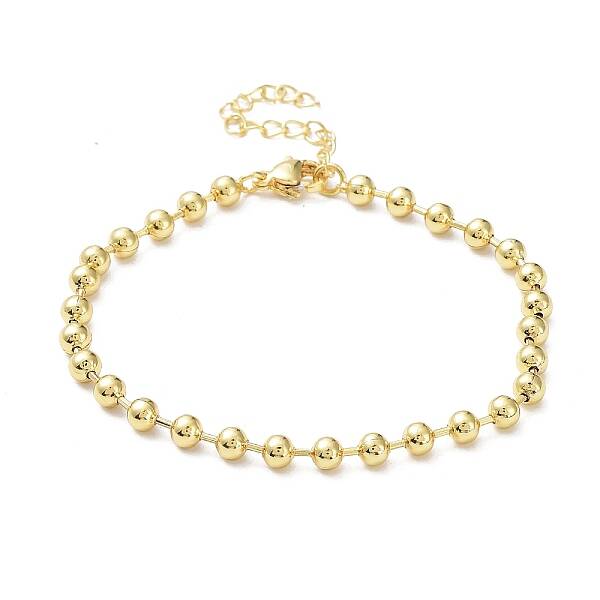 Rack Plating Brass Ball Chain Bracelets for Women