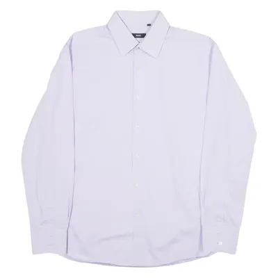 HUGO BOSS Mens Plain Shirt Purple Long Sleeve XL