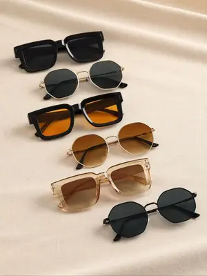 Unisex Vintage Square Frame Sunglasses for Summer, Summer Outfits 2024 Plastic Sunglasses for Travel Use, Fashion Accessori...