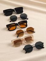 Unisex Vintage Square Black Frame Sunglasses for Summer, Fall New Trendy Plastic Sunglasses for Travel Use, Fashion Cool Acce...