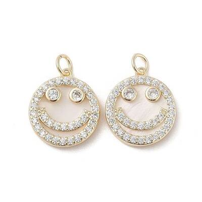 Brass Pendants Pave Shell