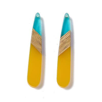 Transparent Resin & Walnut Wood Pendants