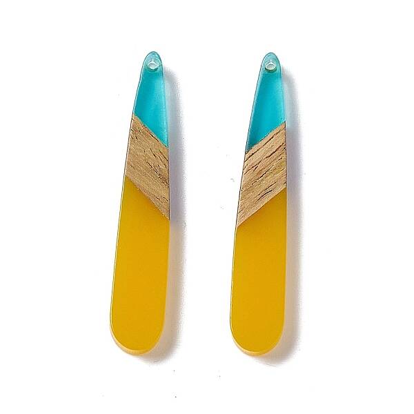 Transparent Resin & Walnut Wood Pendants