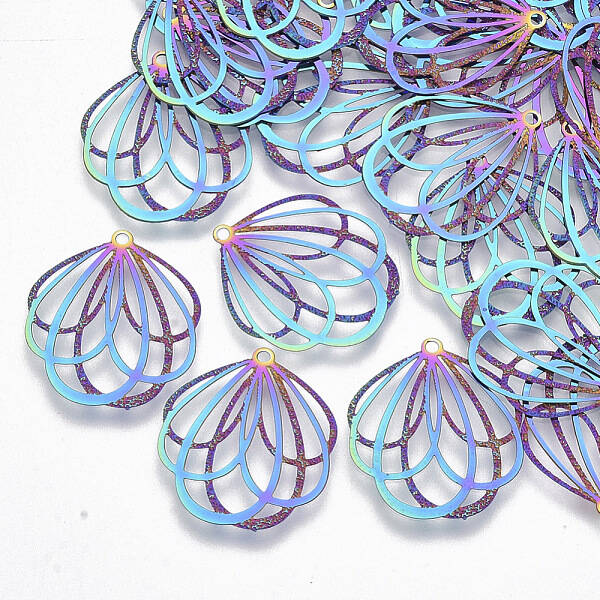 Ion Plating(IP) 304 Stainless Steel Filigree Pendants