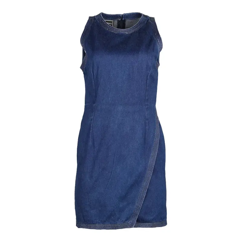 Versace Jeans Couture Mini Denim Dress - Small Blue Cotton