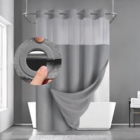 Waffle Pattern Shower Curtain, 1 Count Modern Waterproof Bathroom Curtain, Bathroom Decoration Accessories for Home Hotel Sal...