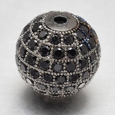 CZ Brass Micro Pave Cubic Zirconia Round Beads