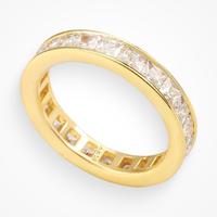 Evry Jewels Princess Ring – 14K Gold or Rhodium Plated Crystal Band for Women – Dainty Stackable Ring with Royal Sparkle ...