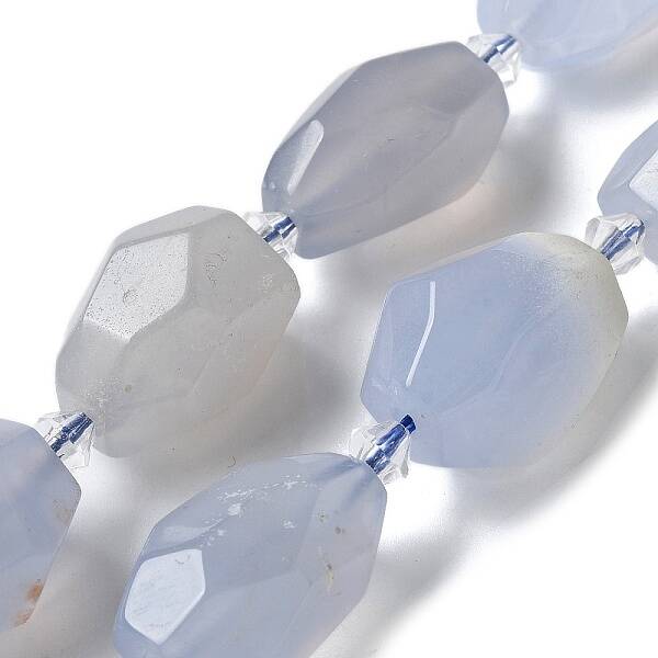 Natural Blue Chalcedony Beads Strands