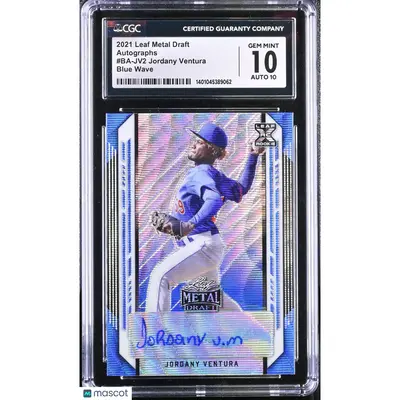 Jordany Ventura CGC 2021 Metal Draft #BA JV2 Blue Wave 15/20 Baseball 10