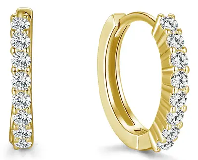 Beneto AGU1152-GoldD Gold Plated Silver Round Earrings