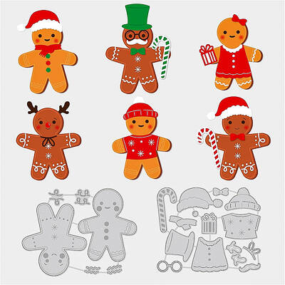BENECREAT Gingerbread Man Metal Die Cuts