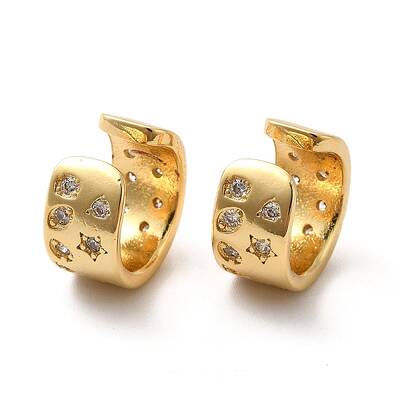 Rack Plating Brass Cubic Zirconia Cuff Earrings