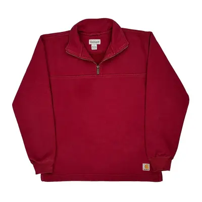 Carhartt 1/4 Zip - Small Pink Cotton Blend