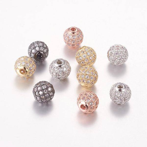 Brass Cubic Zirconia Beads