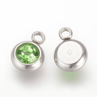 201 Stainless Steel Rhinestone Charms