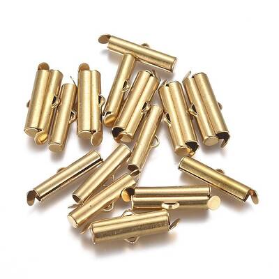 Brass Slide On End Clasp Tubes