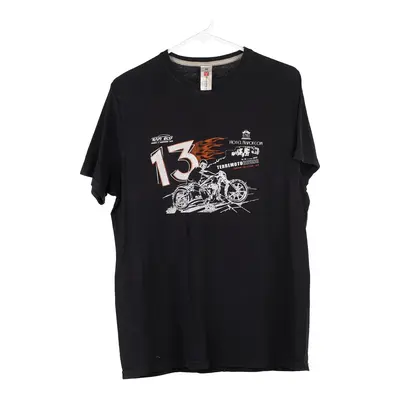 Sunset Graphic T-Shirt - Medium Black Cotton