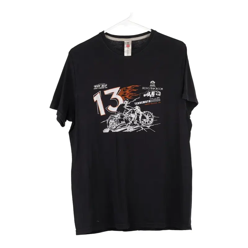 Sunset Graphic T-Shirt - Medium Black Cotton