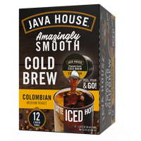 Java House Cold Brew Coffee Concentrate Single Serve Liquid Pods - 1.35 Fluid Ounces Each (Colombian, 12 Count)