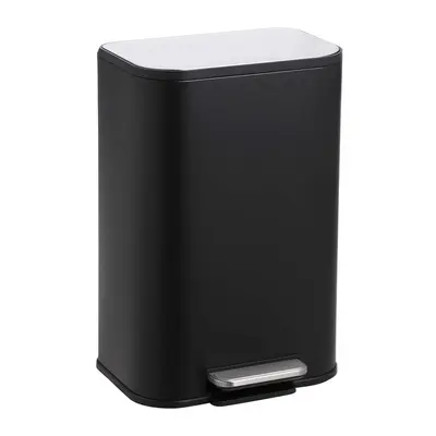 Garvee Bathroom Trash Can, 12L/3.2 Gallon Stainless Steel Garbage Can with Lid, Rectangular Small Step Waste Bin with Foot Pe...