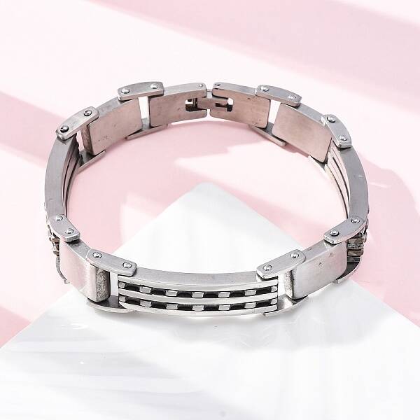 304 Stainless Steel Panther Chain Bracelets for Women Men