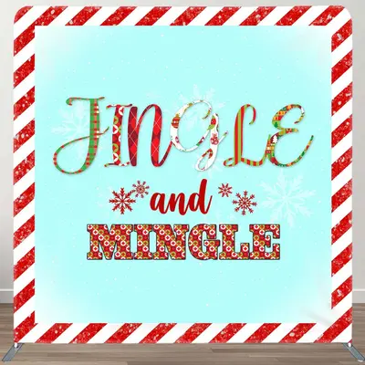 Jingle Mingle Snow Red White Pillow Case Backdrop - Aperturee