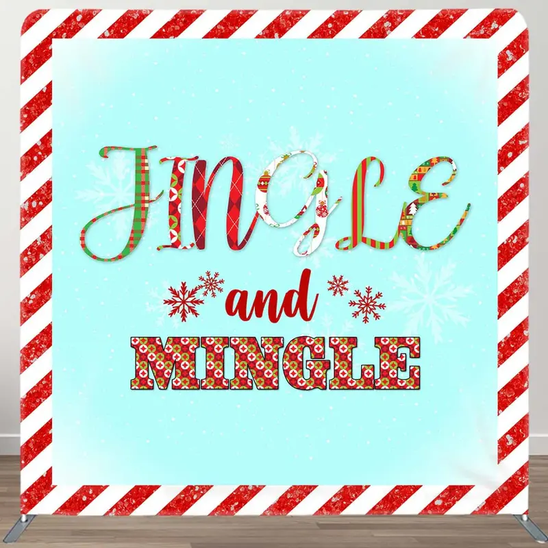 Jingle Mingle Snow Red White Pillow Case Backdrop - Aperturee