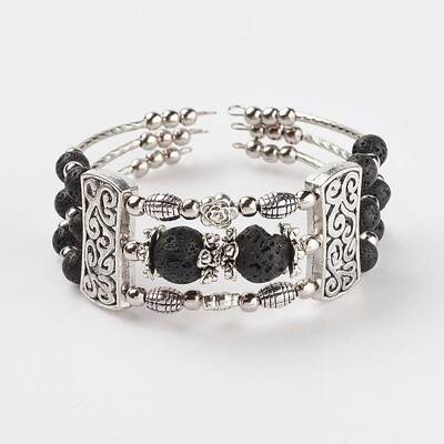 Three Loops Tibetan Style Alloy Wrap Bracelets